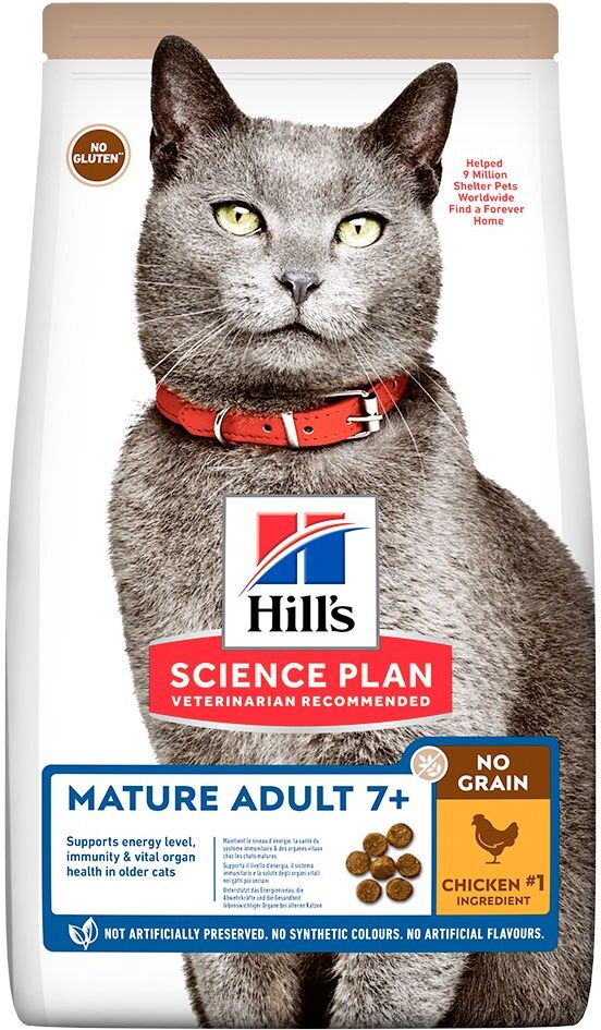 Hill's Science Plan 2x 1,5kg Mature Adult 7+ No Grain mit Huhn Hill's Science Plan Trockenfutter für Katzen