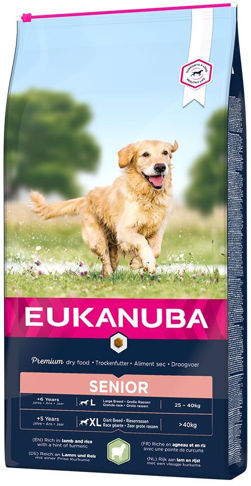 Eukanuba 2x 12kg Senior Large & Giant Lamm & Reis Eukanuba Trockenfutter für Hunde