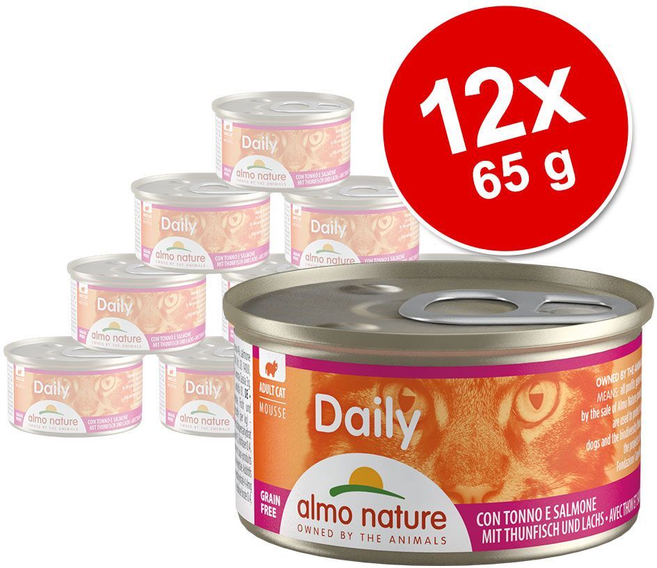 Almo Nature Daily Menu 12x 85g Daily Menu Mousse mit Lachs Almo Nature Nassfutter für Katzen