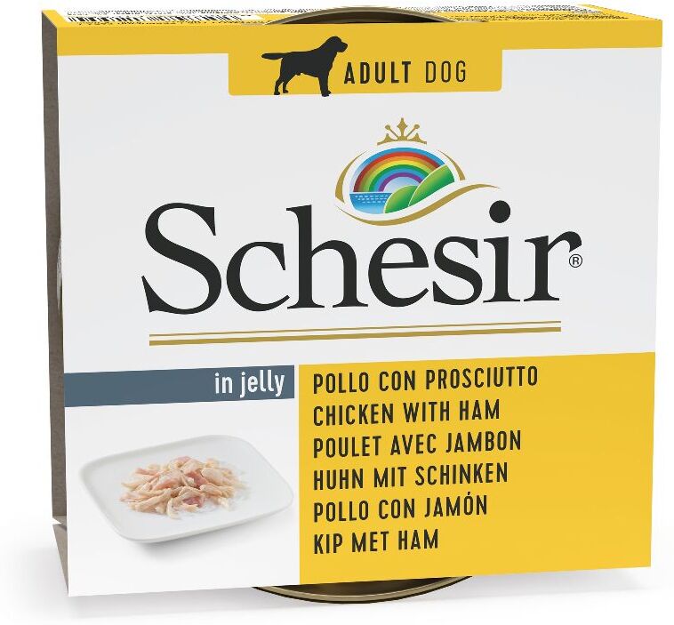 Schesir 6x 150g Hühnchenfilets Hühnchenfilets mit Schinken Schesir Nassfutter für Hunde