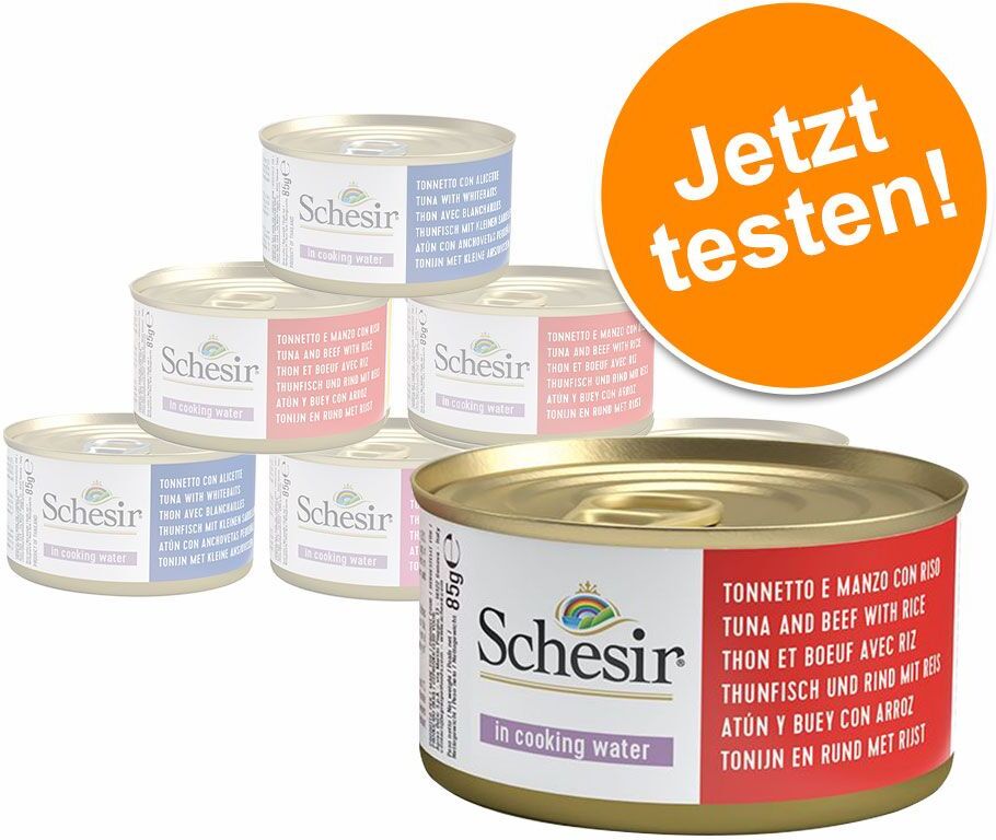 Schesir 6x 85g Varietäten Reispaket Natural  Schesir Nassfutter für Katzen