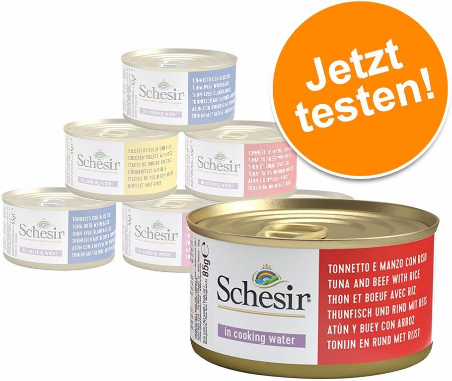 Schesir 6x 85g Natural Mix Schesir Nassfutter für Katzen