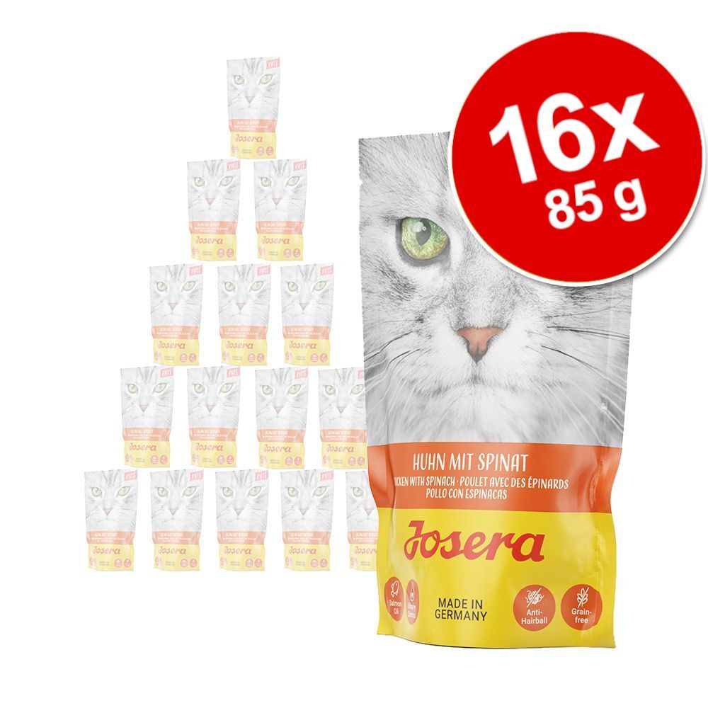 Josera 16x 85kg Paté Huhn mit Spinat Josera Nassfutter für Katzen