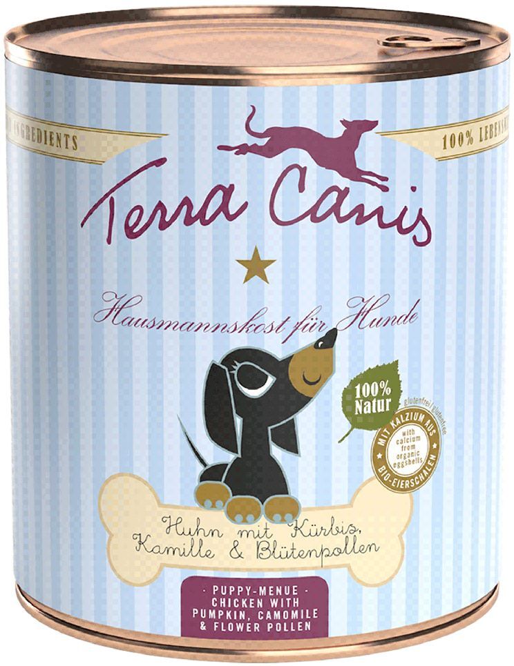 Terra Canis 6x 800g Welpenmenü Rind mit Apfel, Karotte und Hagebutte Terra Canis Nassfutter für Hunde