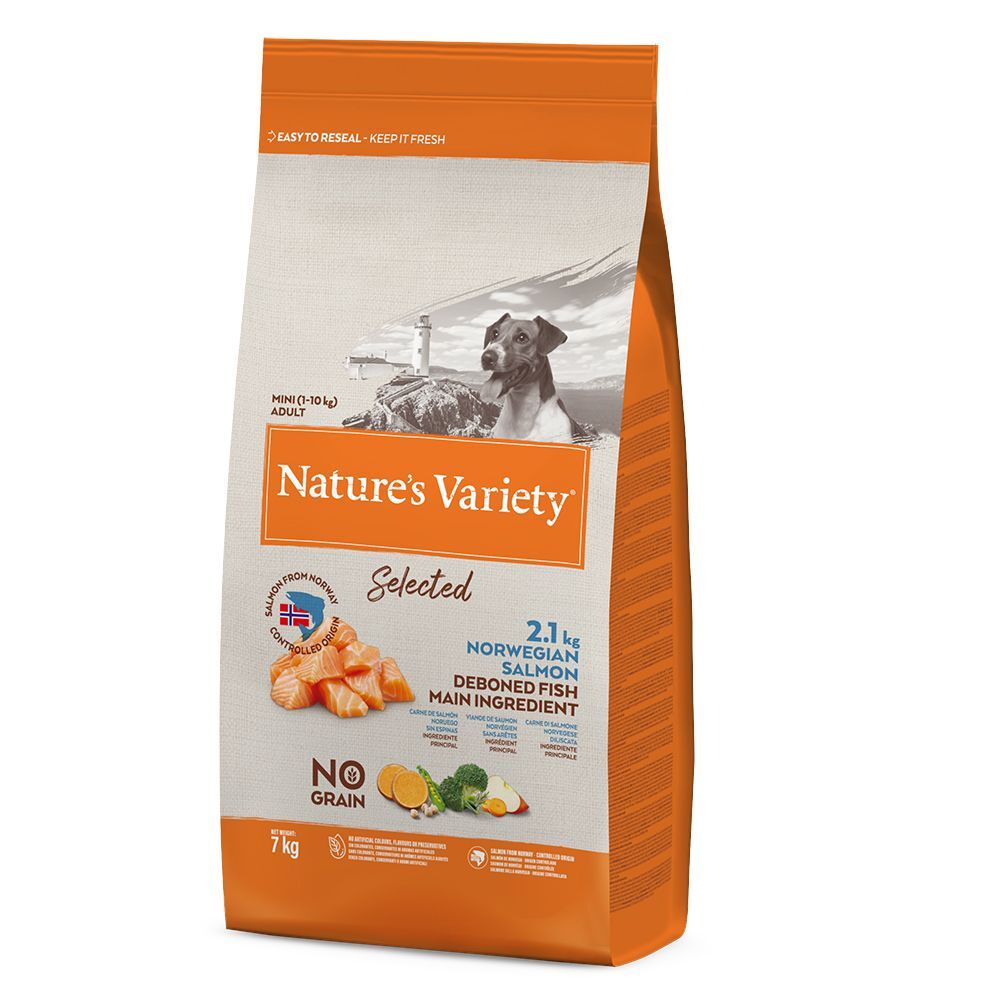 Nature’s Variety 2x 7kg Selected Mini Adult Norwegischer Lachs Nature's Variety Trockenfutter für Hunde