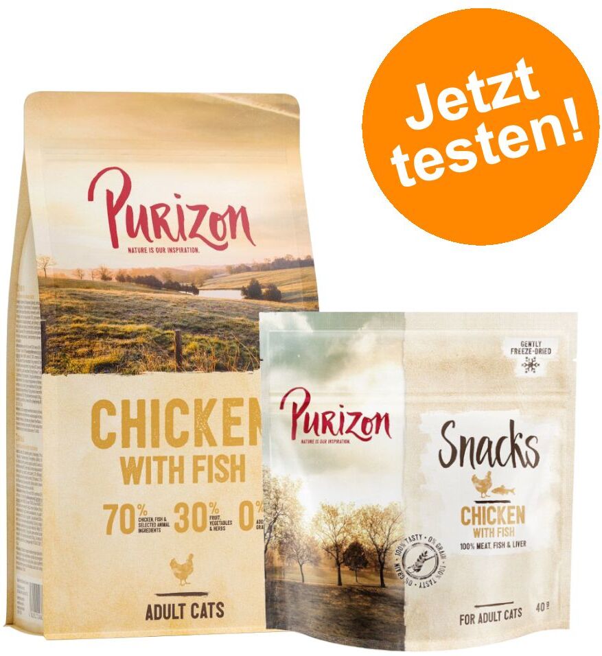 Purizon Adult Huhn mit Fisch: 400g Trockenfutter + 40g Snacks Purizon Katzen