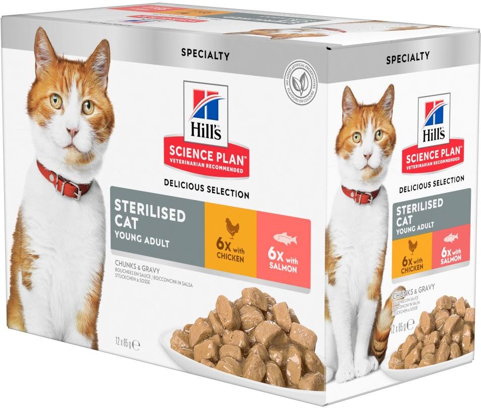 Hill's Science Plan 12x 85g Young Adult Sterilised Huhn Hill's Science Plan Nassfutter für Katzen