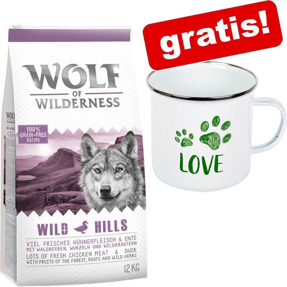 Wolf of Wilderness 12kg The Taste Of The Savanna - mit Rind & Ziege Wolf of Wilderness Hundefutter Trocken + zooplus Emaille-Tasse gratis!