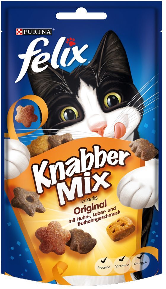 Felix 60g KnabberMix Dreikäsehoch Felix Katzensnacks