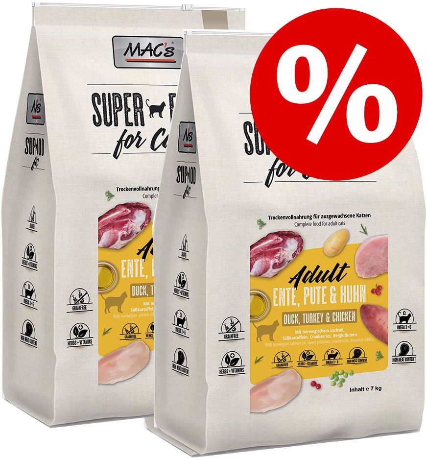 MAC's 2x 7kg Cat Adult Lachs & Forelle MAC's Trockenfutter