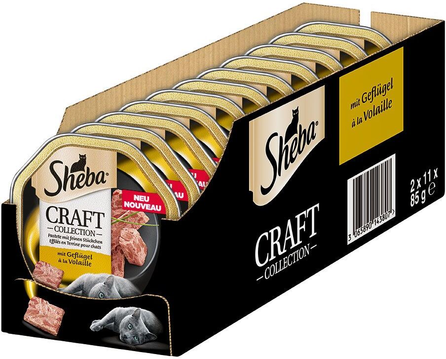 Sheba 22x 85g Craft Collection Pastete mit Rind Sheba Nassfutter für Katzen