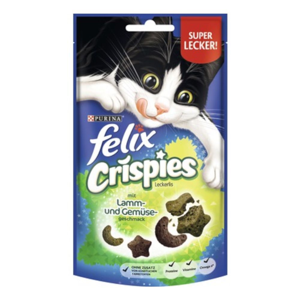 Felix 45g Crispies Lamm & Gemüse Felix Katzensnacks