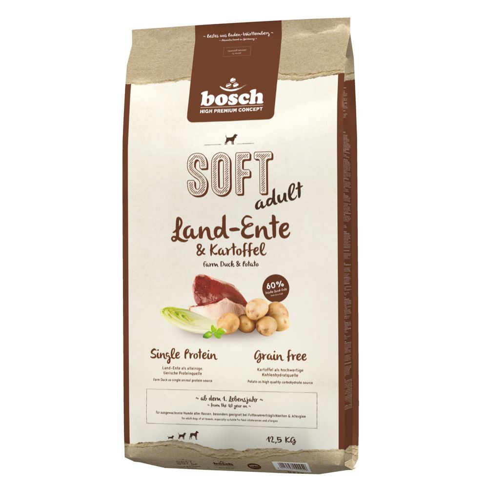 Bosch HPC Soft 12,5kg Soft Land-Ente & Kartoffel bosch Trockenfutter für Hunde