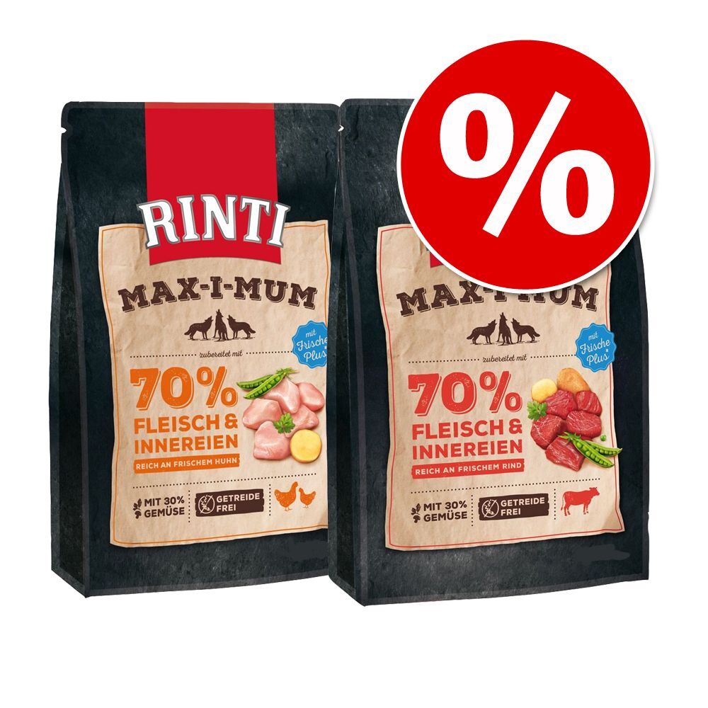 RINTI Max-i-mum Mixpaket: RINTI Max-i-mum Trockenfutter - Rind + Pansen (2 x 12 kg)