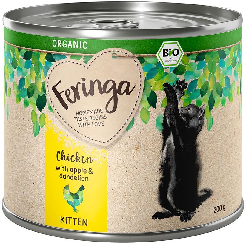 Feringa 6x 200g Bio Menü Kitten Mix (2 Sorten) Feringa Nassfutter für Katzen