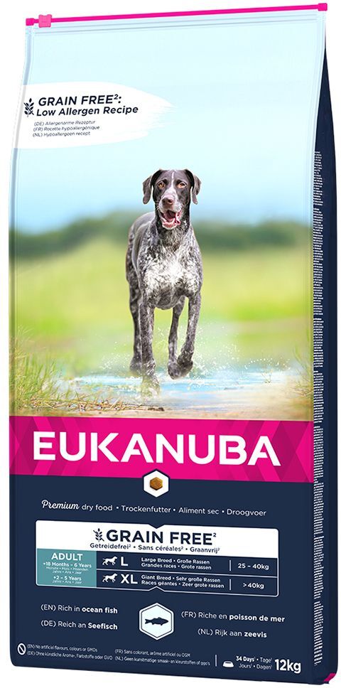 Eukanuba 3kg Eukanuba Grain Free Adult Large Dogs Lachs Hundefutter trocken