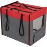 zooplus Exclusive Faltbare Hunde-Transportbox First Class Basic, B 53,5x T 79x H 66cm, rot/grau