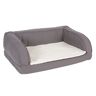 zooplus Exclusive Orthopädisches Hundesofa grau, S 75x B 50x H 25cm, mit Memory Foam-Matratze