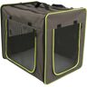 zooplus Exclusive Faltbare Hunde-Transportbox First Class Basic, B 38x T 53,5x H 46cm, grau-braun/neon-grün