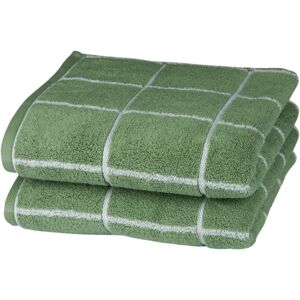 ROSS Handtücher »Cashmere Überkaro«, (2 St.), in modischen Farben piniengrün Größe