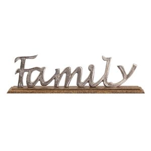 my home Deko-Schriftzug »Family«, aus Metall, auf Holz silberfarben Größe