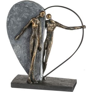 Casablanca by Gilde Dekofigur »Skulptur Heartbeat, bronze/grau« grau Größe