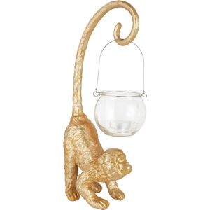 Leonique Dekofigur »Affe mit Windlicht« goldfarben Größe