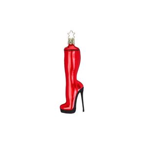 INGE-GLAS® Weihnachtsbaumkugel »Stiefel 13 cm, Rot/Schwarz«, (1 St.) Rot, Schwarz Größe