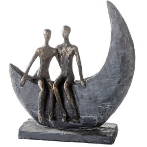 Casablanca by Gilde Dekofigur »Skulptur Moon«, Dekoobjekt, Höhe 24 cm,... bronzefarben Größe