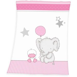 Baby Best Babydecke »Fynn Elefant« weiss/rosa Größe