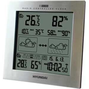 Wetterstation »Hyundai WS2244W«, (mit Aussensensor) silberfarben Größe