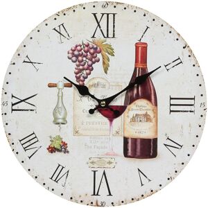 Ambiente Haus Wanduhr »Wanduhr -Wein 28cm« bunt Größe