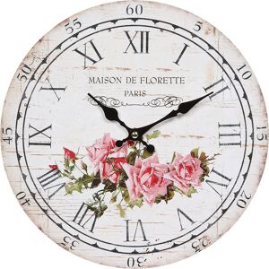 Ambiente Haus Wanduhr »Wanduhr - Rose 28cm« bunt Größe