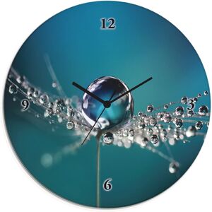 Artland Wanduhr »Glasuhr rund Pusteblume Tautropfen blau« blau Größe