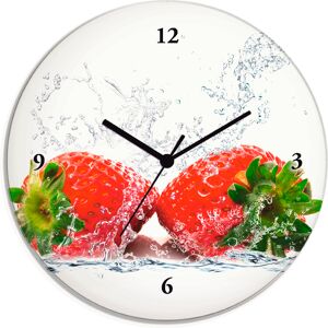 Artland Wanduhr »Erdbeeren mit Spritzwasser« rot Größe