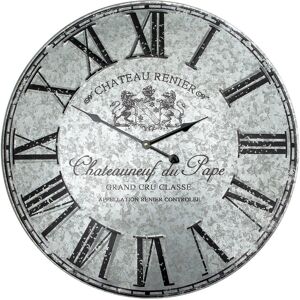 Ambiente Haus Wanduhr »Wanduhr - Metall 58cm« silberfarben Größe