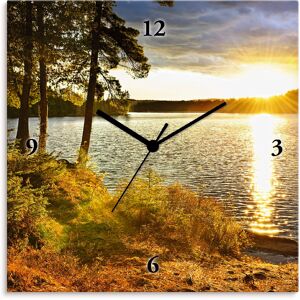 Artland Wanduhr »Sonnenuntergang über See Algonquin Park« bunt Größe