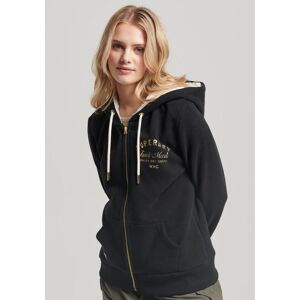 Superdry Kapuzensweatshirt »LUXE METALLIC LOGO ZIPHOOD« Black Größe S