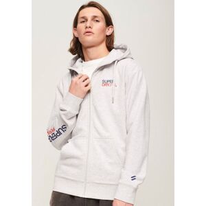 Superdry Kapuzensweatjacke »SPORTSWEAR LOGO LOOSE ZIP HOOD« Cadet Grey Marl Größe XXL