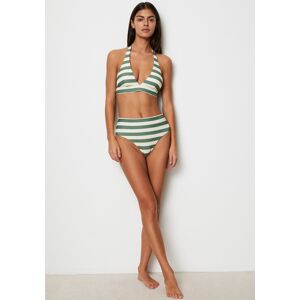 Marc O' Polo Highwaist-Bikini-Hose green-white Größe S