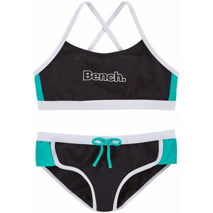 Bench. Bustier-Bikini schwarz-mint Größe 146/152