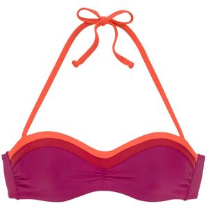 s.Oliver Bügel-Bandeau-Bikini-Top »Yella«, mit kontrastfarbenen Details berry-orange Größe 36