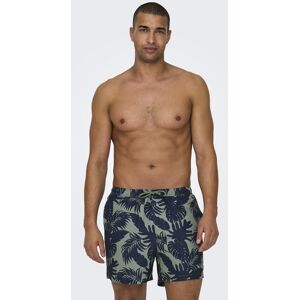 ONLY & SONS Badeshorts »ONSTED LIFE SWIM SHORT FLOWER AOP 2« hedge green Größe XXL