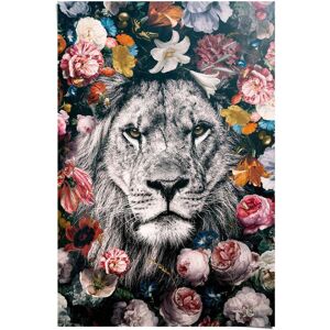 Reinders! Poster »Löwe Blumenkranz - Pflanzen - Farbenfroh«, (1 St.) mehrfarbig Größe