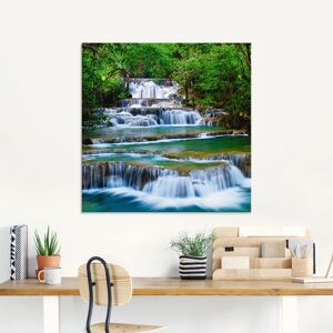 Artland Glasbild »Tiefen Wald Wasserfall«, Gewässer, (1 St.) grün Größe