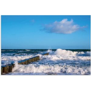 Artland Wandbild »Buhnen an der Küste der Ostsee II«, Meer Bilder, (1 St.) blau Größe