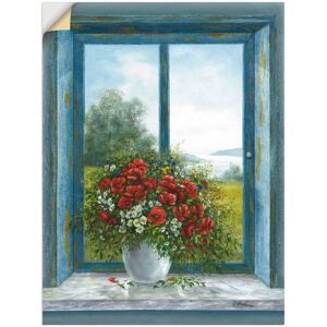 Artland Wandbild »Mohnblumen am Fenster«, Arrangements, (1 St.) blau Größe