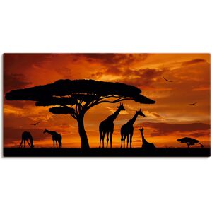 Artland Wandbild »Herde von Giraffen im Sonnenuntergang«, Wildtiere, (1 St.) braun Größe