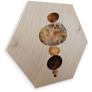 Wall-Art Holzbild »Gold Feng Shui Holzbild Steine«, Blumen, (1 St.) Birke Größe