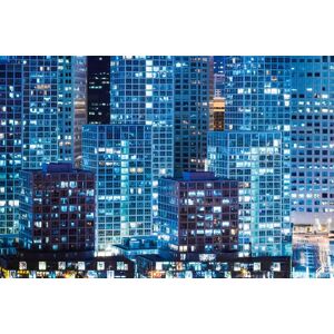 queence Acrylglasbild »Hochhäuser« blau Größe